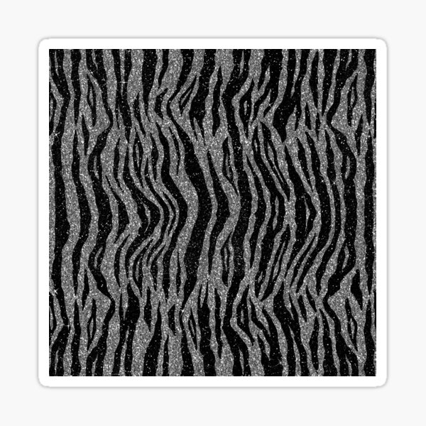 Black and Grey Zebra Print Sticker