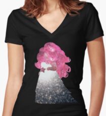 Rosenquarz Shirt mit V-Ausschnitt