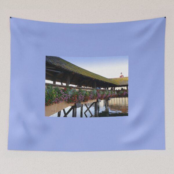 Item preview, Lucerne Bridge with flowers designed and sold by Shiva77.