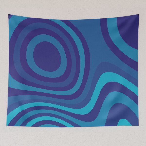 Item preview, Indigo Blue and Funky Abstract Fluid Pattern Design designed and sold by patternsoup.