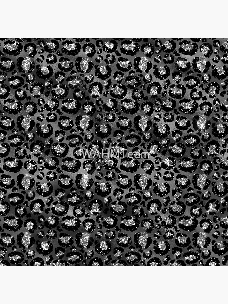 Black Grey and Silver Leopard Print Design by WAHMTeam