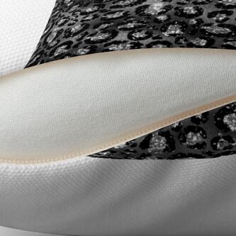 Alternate view of Black Grey and Silver Leopard Print Design Throw Pillow
