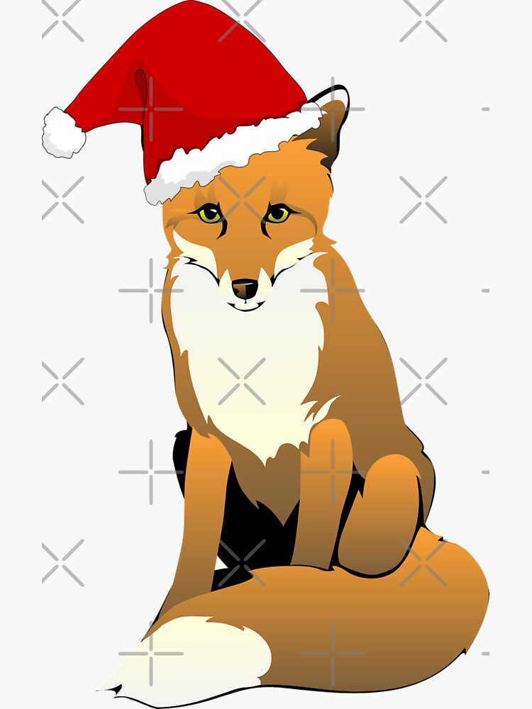 Christmas Fox, Foxy Santa, Christmas Animal, Christmas Fox, Santa