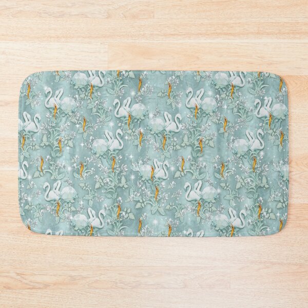 Item preview, Sage Green Drapes with White Flamingos, Flowers, Gold flames & Sparkles. designed and sold by NadineMay.
