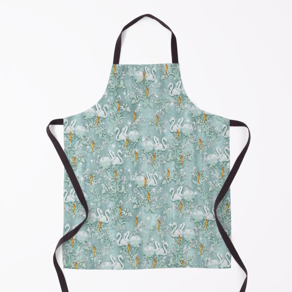 Item preview, Sage Green Drapes with White Flamingos, Flowers, Gold flames & Sparkles. designed and sold by NadineMay.