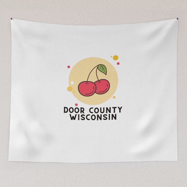 Item preview, Door County Wisconsin Cherries Cherry Graphic Design Lake Michigan Travel Vacation Camping designed and sold by fineartprints1.