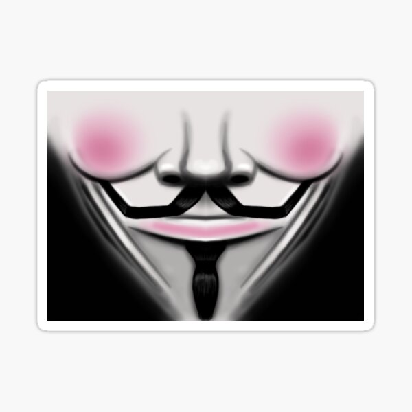 ANONYMOUS MASK Guy Guido Fawkes V for Vendetta sticker decal vinyl wall art  V1