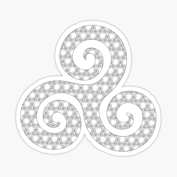 black and white triskel Sticker