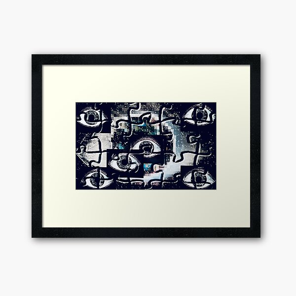 Puzzlespiele Augen Pixel Gerahmter Kunstdruck