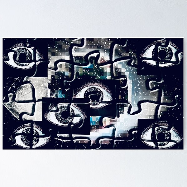 Puzzlespiele Augen Pixel Poster