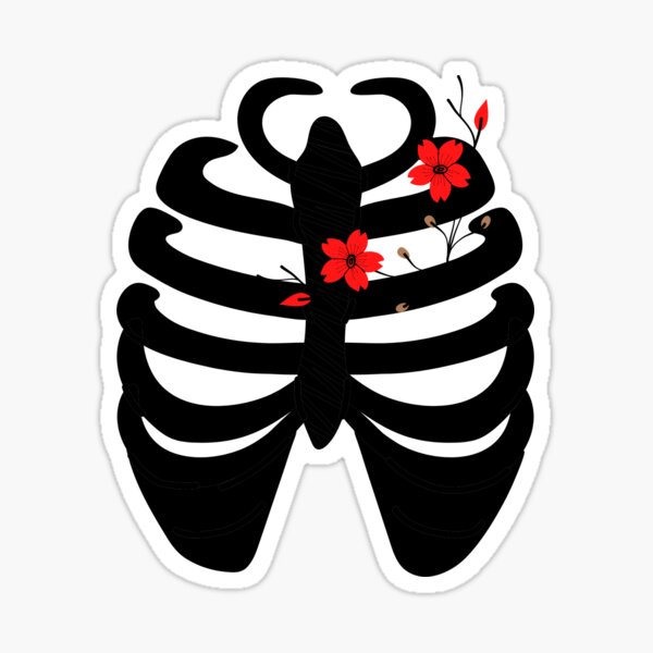 Ribs with flowers breath graphic design flowers Sticker