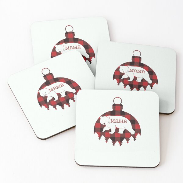 Item preview, Mama Bear Christmas Merry Cute Funny Christmas Bear with Flannel Ornament designed and sold by RKSDesigns.