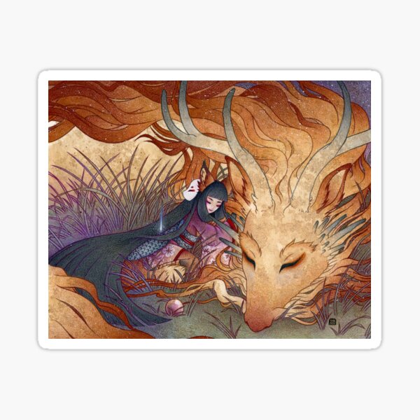 Slumber - TeaKitsune Dragon Fox Sticker