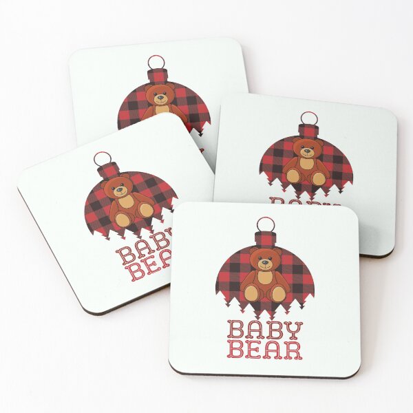 Item preview, Baby Bear Christmas Merry Cute Funny Christmas Bear with Flannel Ornament designed and sold by RKSDesigns.