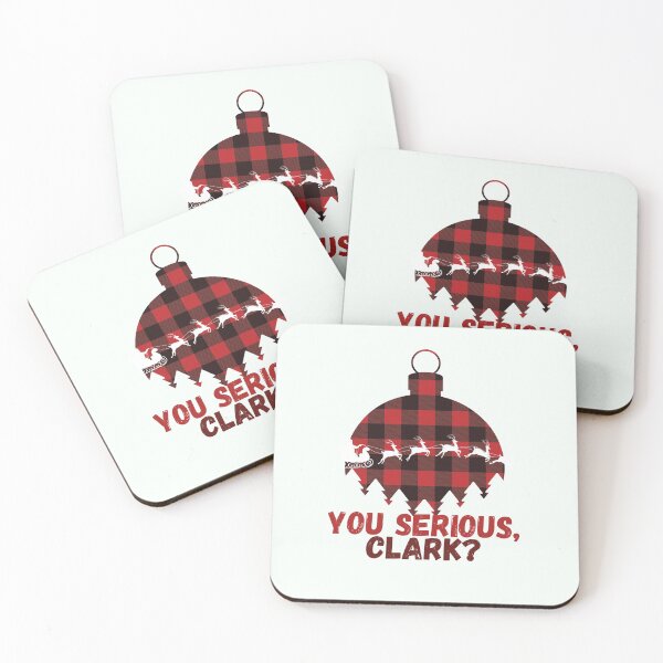 Item preview, You Serious Clark? Santa and Sleigh Flying with Red Flannel Ornament designed and sold by RKSDesigns.