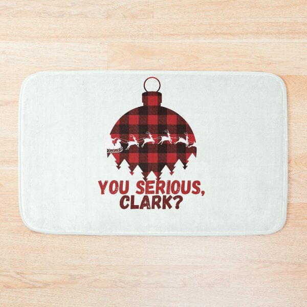 Item preview, You Serious Clark? Santa and Sleigh Flying with Red Flannel Ornament designed and sold by RKSDesigns.