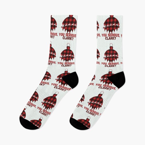 Item preview, You Serious Clark? Santa and Sleigh Flying with Red Flannel Ornament designed and sold by RKSDesigns.