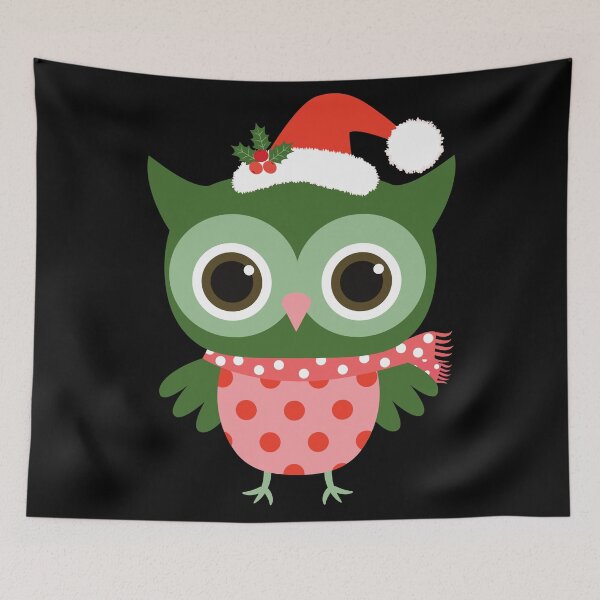 Item preview, cute santa travelling owl designed and sold by Apoorv Choudhary.