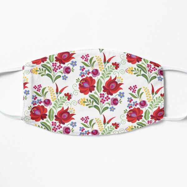 Hungarian Folk Design Red Peppers on White Mask