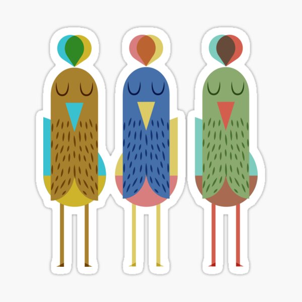 Peacocks Trio Sticker