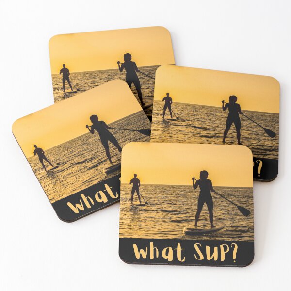 Artikelvorschau, Was ist los? (Stand-Up-Paddle-Boarder stehen beim Stand-Up-Paddleboarding). Lustiges Wortspiel. Vintage-Farben entworfen und verkauft von JellyBeenzz.