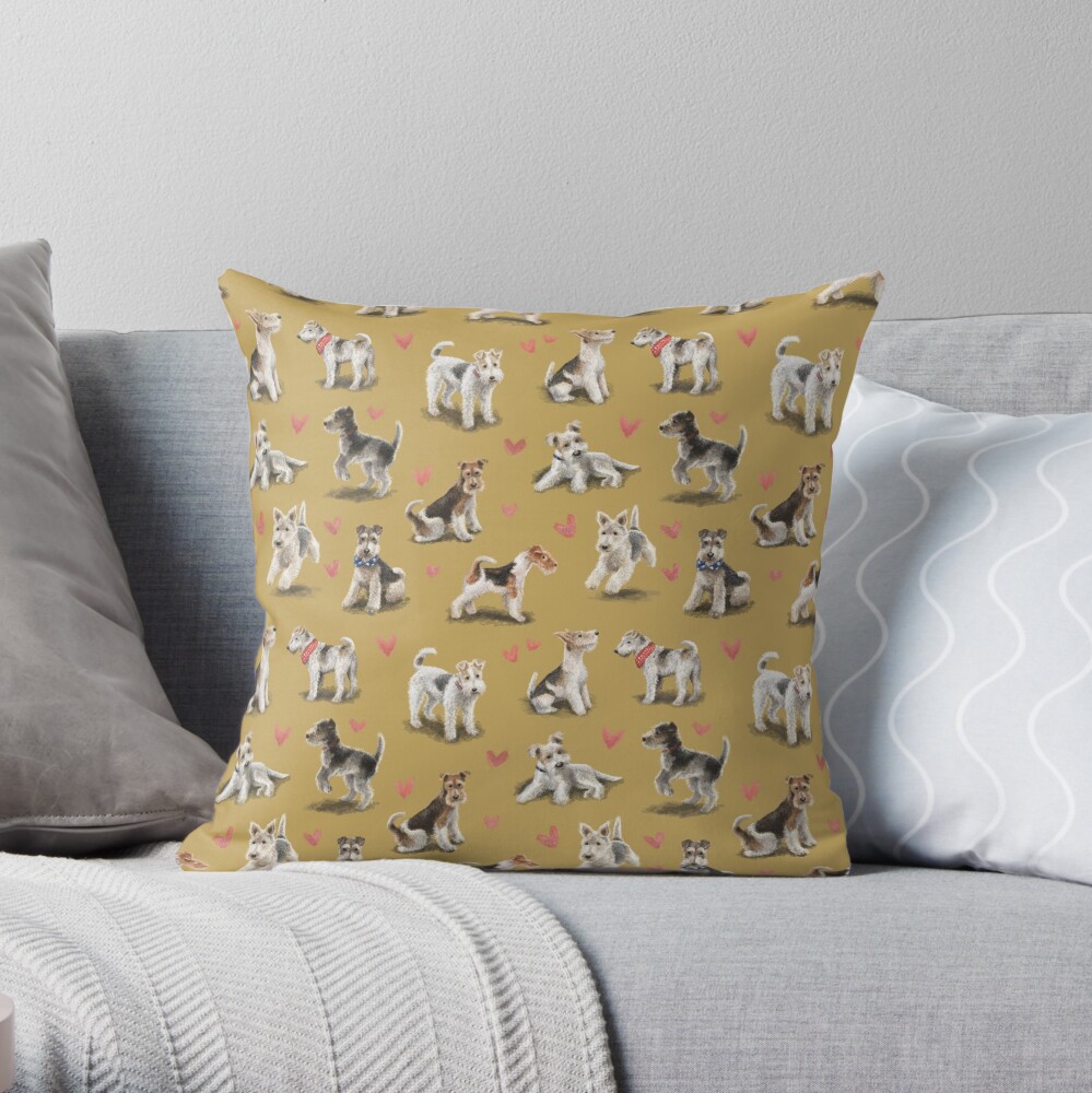 The Fox Terrier Throw Pillow
