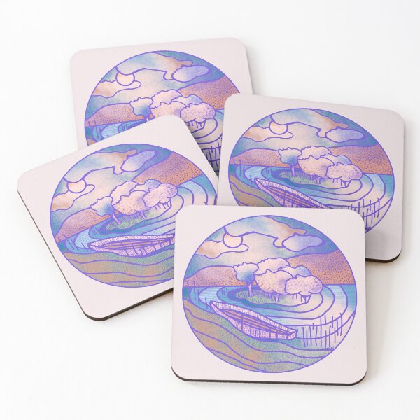 Item preview, Dreamy Calm Pastel Aesthetic Serene Seascape Rowboat  designed and sold by NikoleneStudios.