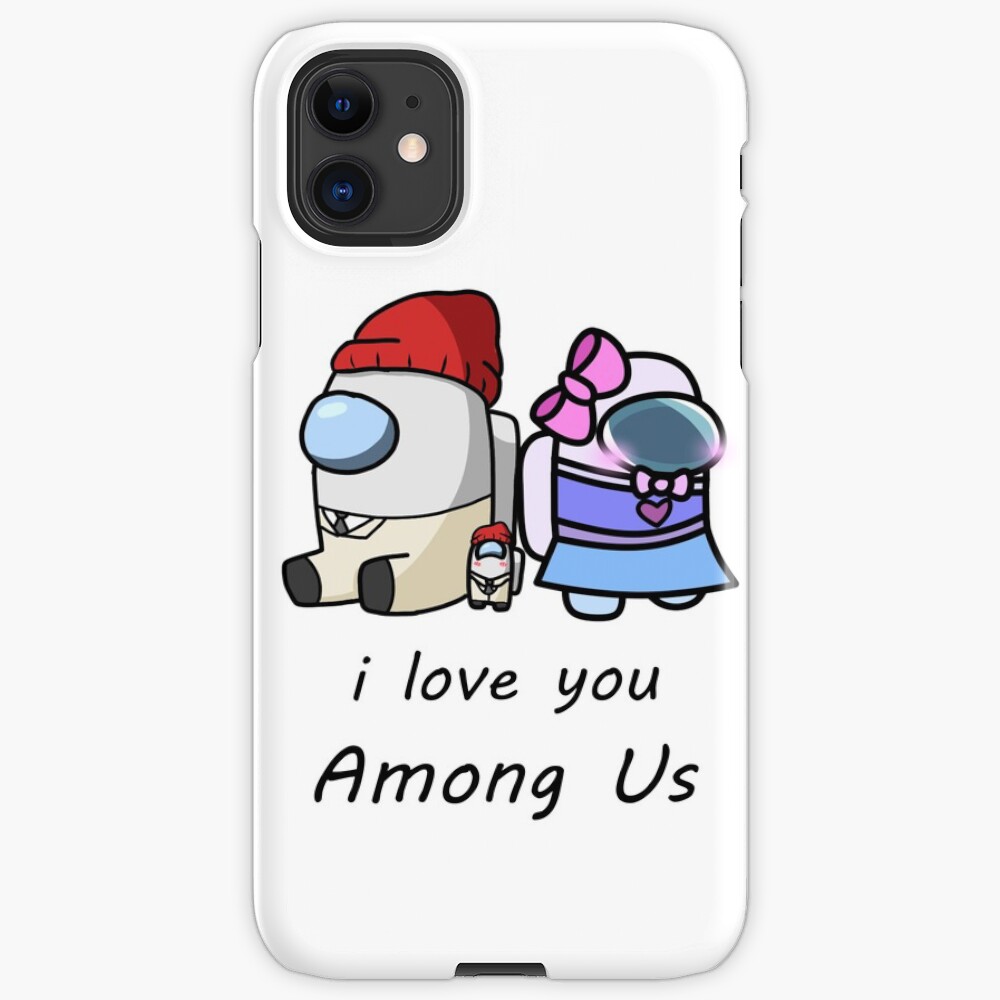 among us characters brown i love you iPhone Case & Cover