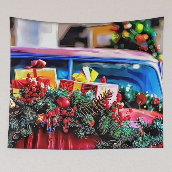 Item preview, Old-time Car Decorated for Christmas designed and sold by RitaMaye.