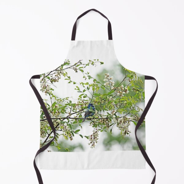 Item preview, Singing Indigo Bunting In Spring Blossoms designed and sold by Debbie Oppermann.