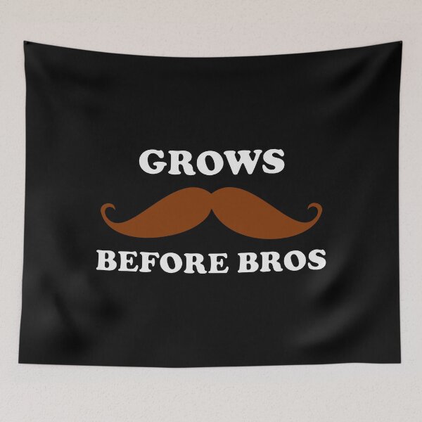 Item preview, Funny Grows before bros pun - Dark brown moustache overlay designed and sold by Deegital18.