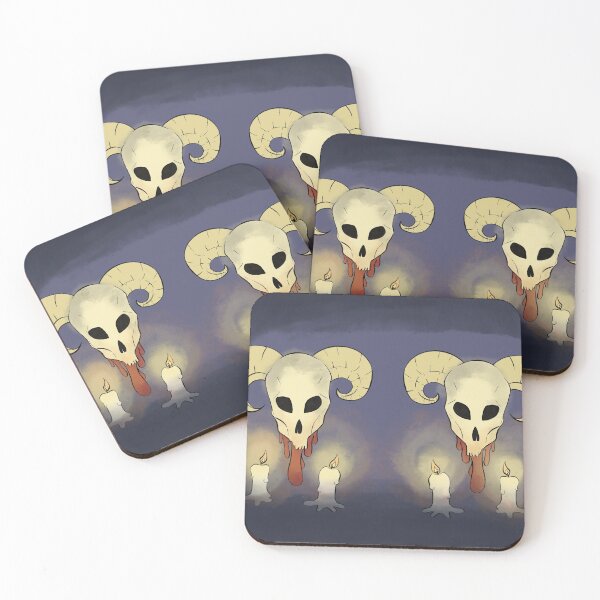 Item preview, Ram skull with candles print  designed and sold by Kippuu.