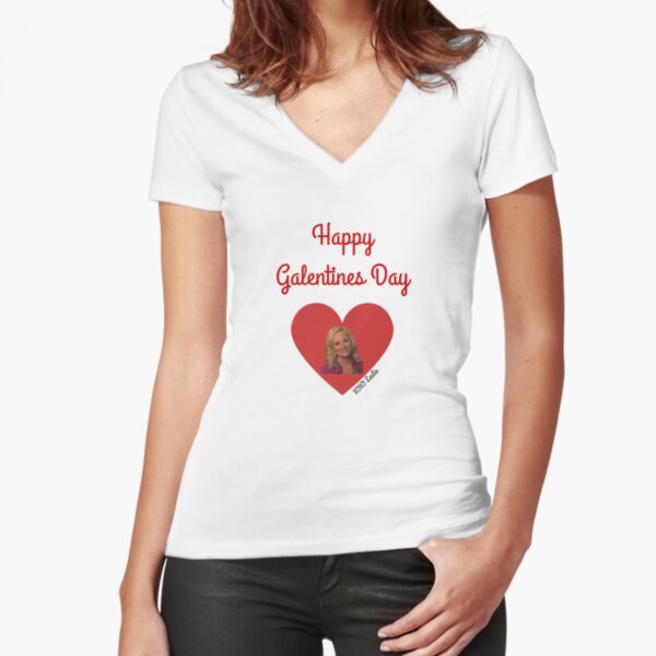 Galentines Day mit Leslie: Parks & Erholung Tailliertes T-Shirt mit V-Ausschnitt