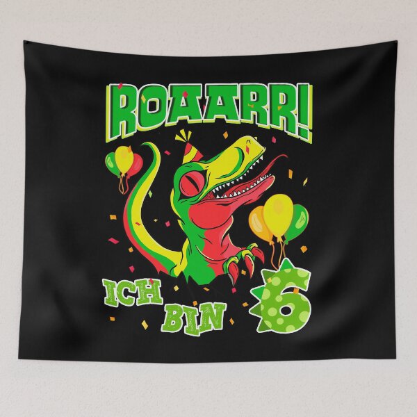 Item preview, 6th birthday dinosaur ROAR! 6 years boy girl dino designed and sold by Renergie.