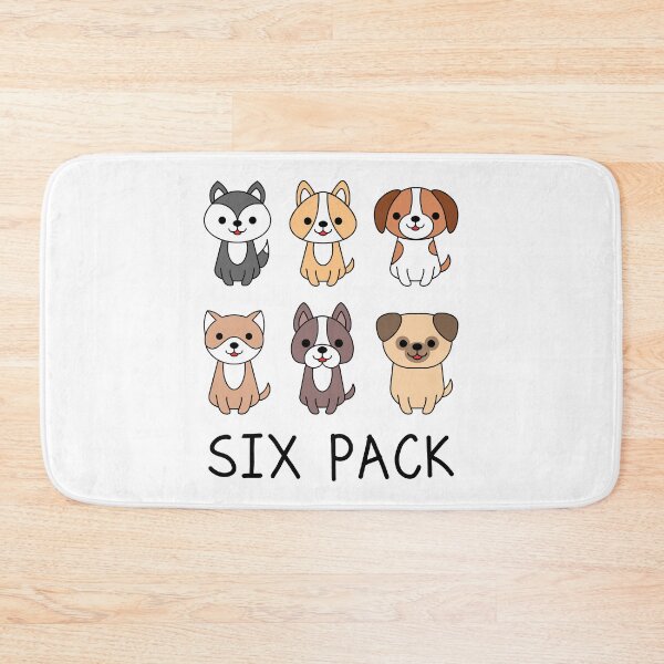 Item preview, Six Cute Dogs with Six Pack Text designed and sold by TashaVector.
