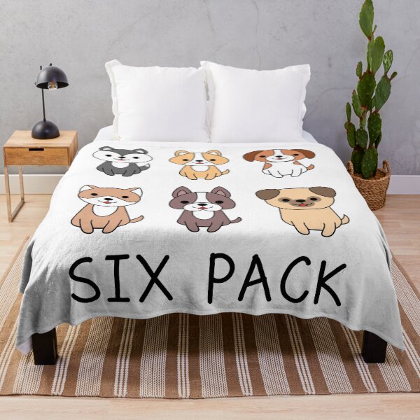 Item preview, Six Cute Dogs with Six Pack Text designed and sold by TashaVector.