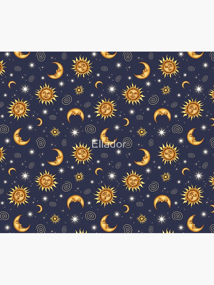 Artwork view, Vintage Celestial Pattern designed and sold by Ellador