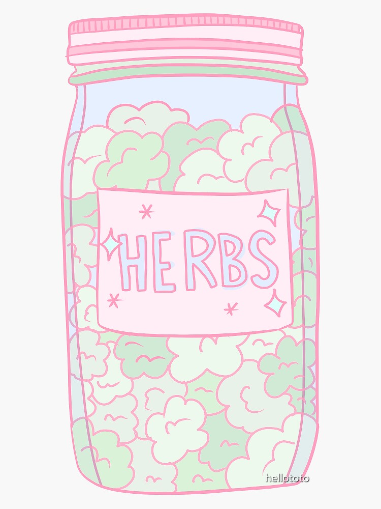"Kawaii Jar of Weed " Sticker for Sale by hellototo Redbubble