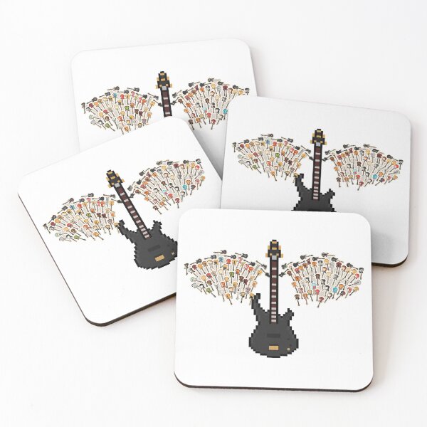 Item preview, Black Bass Pixel Guitar with Angel Wings (CB) designed and sold by gkillerb.