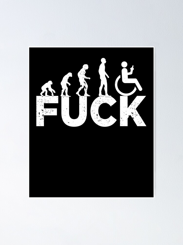 "Funny Wheelchair Evolution Handicap Shirt Disabled Amputee " Poster By ...