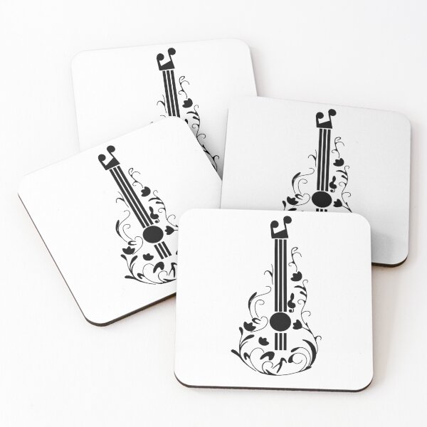 Item preview, Flowery Guitar (B&W) designed and sold by piperdooley.