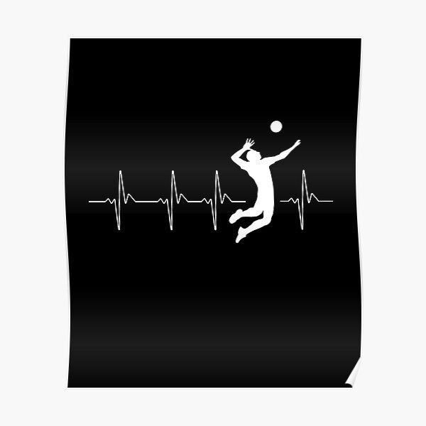 "Volleyball Silhouette Lifeline" Poster by ProtagonistTees Redbubble