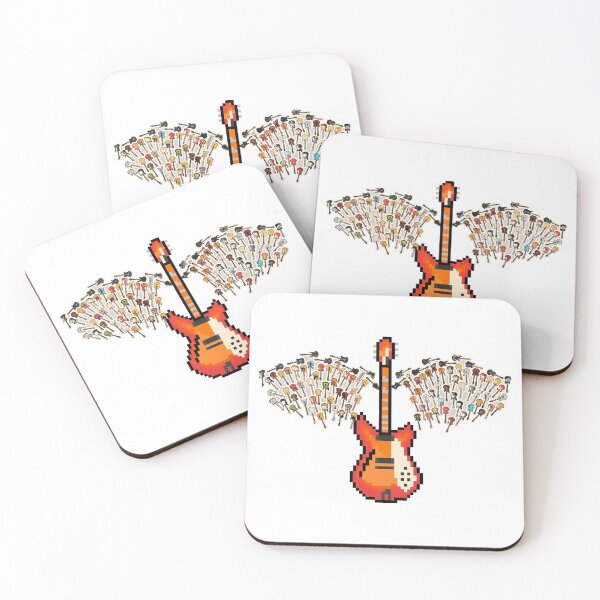 Item preview, Red 12 String Pixel Guitar with Angel Wings (GH) designed and sold by gkillerb.