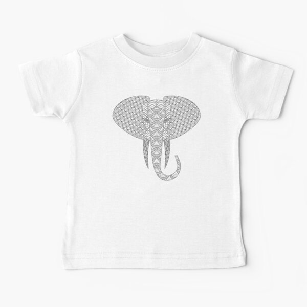 Elephant Portrait in Patterns Baby T-Shirt