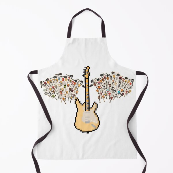 Item preview, White Woodstock Pixel Guitar with Angel Wings (JH) designed and sold by gkillerb.