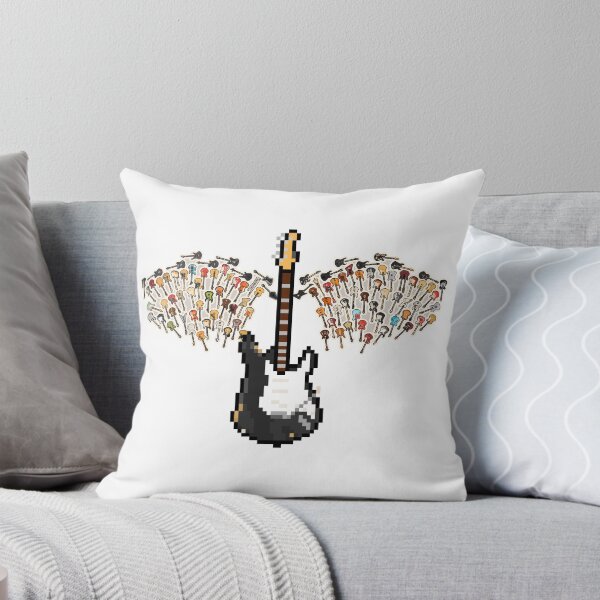 Item preview, Black Pixel Guitar with Angel Wings (JH) designed and sold by gkillerb.