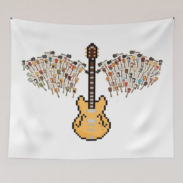 Item preview, Classic Casino Pixel Guitar with Angel Wings (JL) designed and sold by gkillerb.