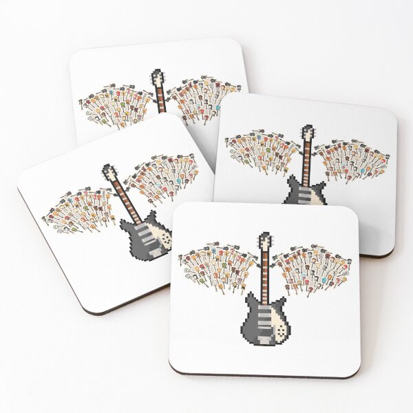 Item preview, Grey Capri Style Pixel Guitar with Angel Wings (JL) designed and sold by gkillerb.