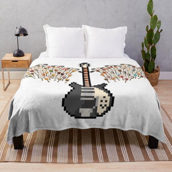 Item preview, Grey Capri Style Pixel Guitar with Angel Wings (JL) designed and sold by gkillerb.