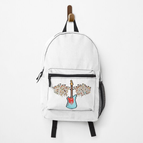 Item preview, Blue Lefty Mustang Pixel Guitar with Angel Wings (KC) designed and sold by gkillerb.